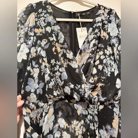 Mango Faux Wrap Midi Dress - Large - Picture 6 of 12